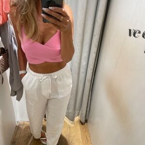 Mango Pink Criss cross crop top. Size S.